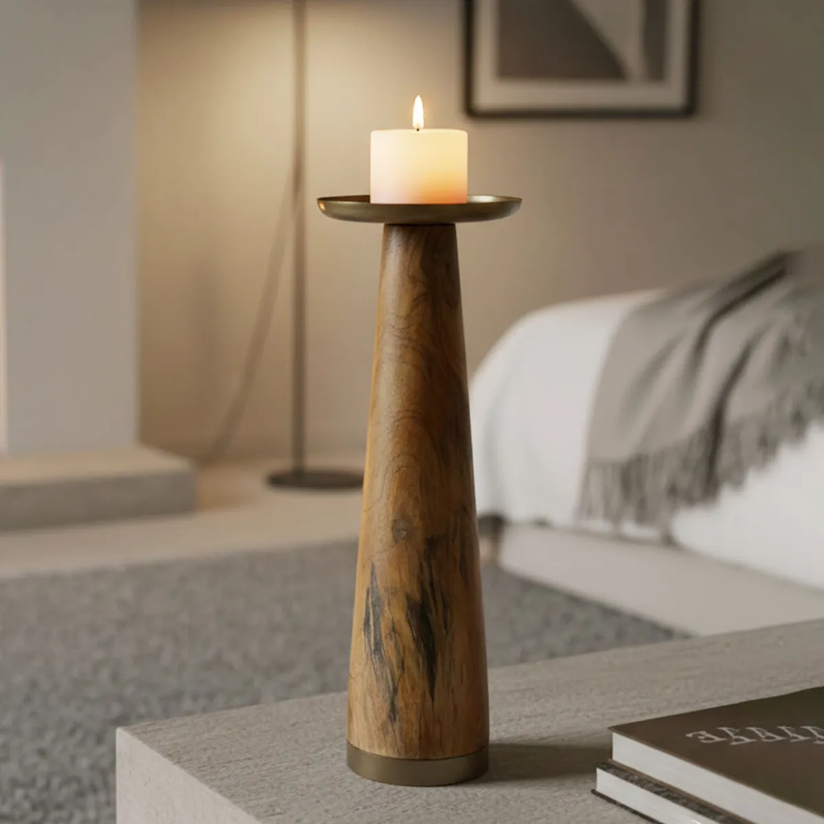 ROBERTA ALLEN - Candelabro Dorado Madera Adorno Decorativo Roberta Allen