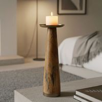 Candelabro Dorado Madera 9X30 Cm Adorno Decorativo