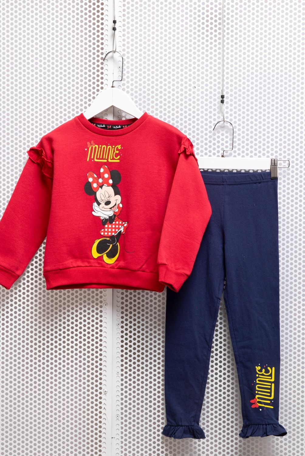 MINNIE - Minnie Conjunto Poleron + Calzas Niña 2 Piezas Algodón