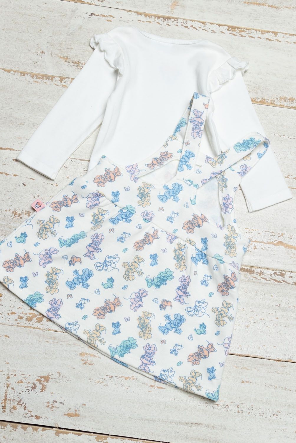 MINNIE - Minnie Conjunto Vestido Más Body Bebé 2 Piezas Algodón Bebé Niña
