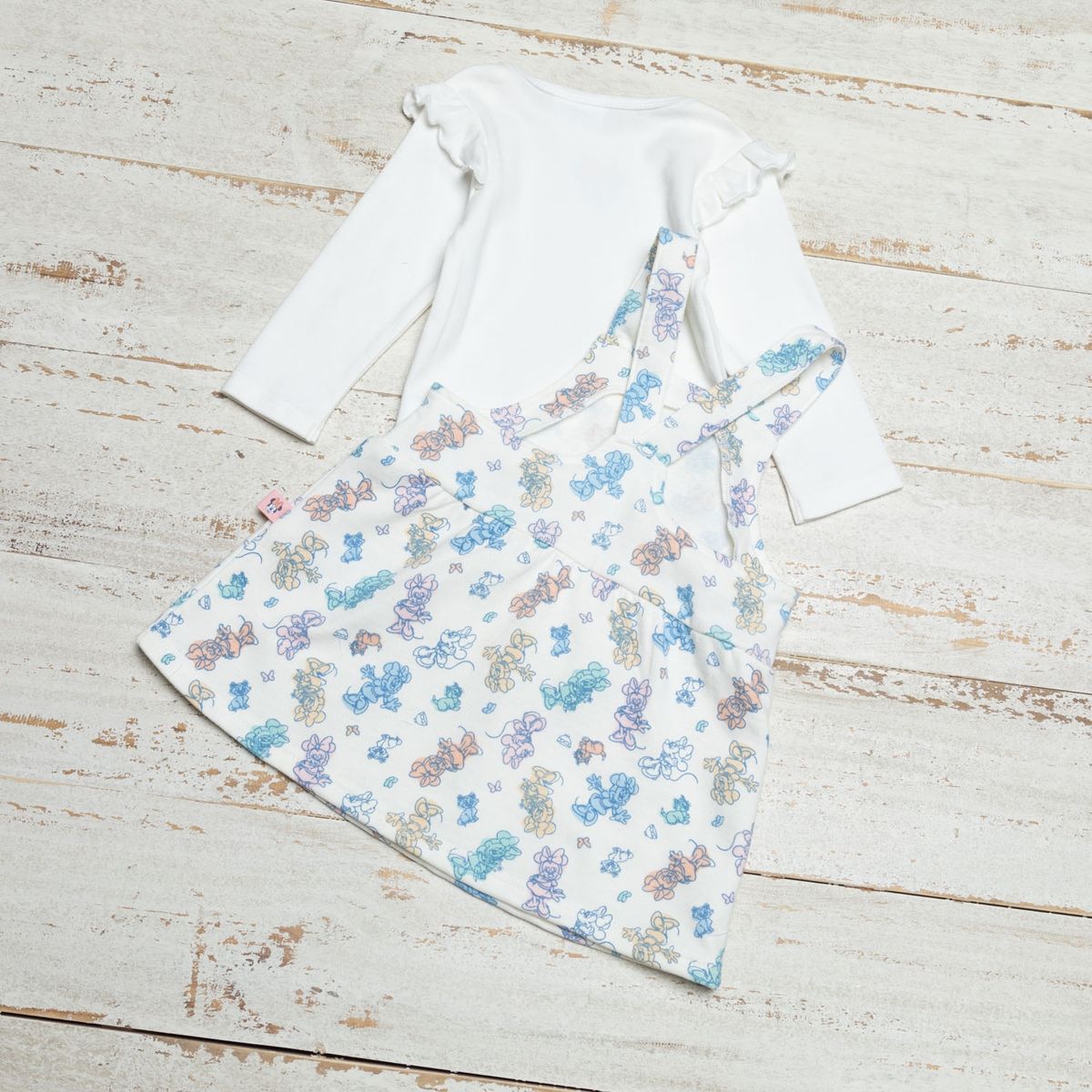 MINNIE - Minnie Conjunto Vestido Más Body Bebé 2 Piezas Algodón Bebé Niña