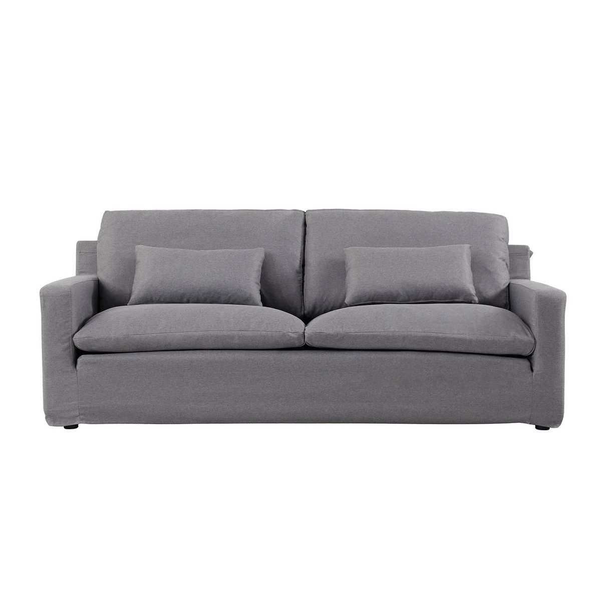 BASEMENT HOME - Sofá 3 Cuerpos Aoki Basement Home Tela Gris