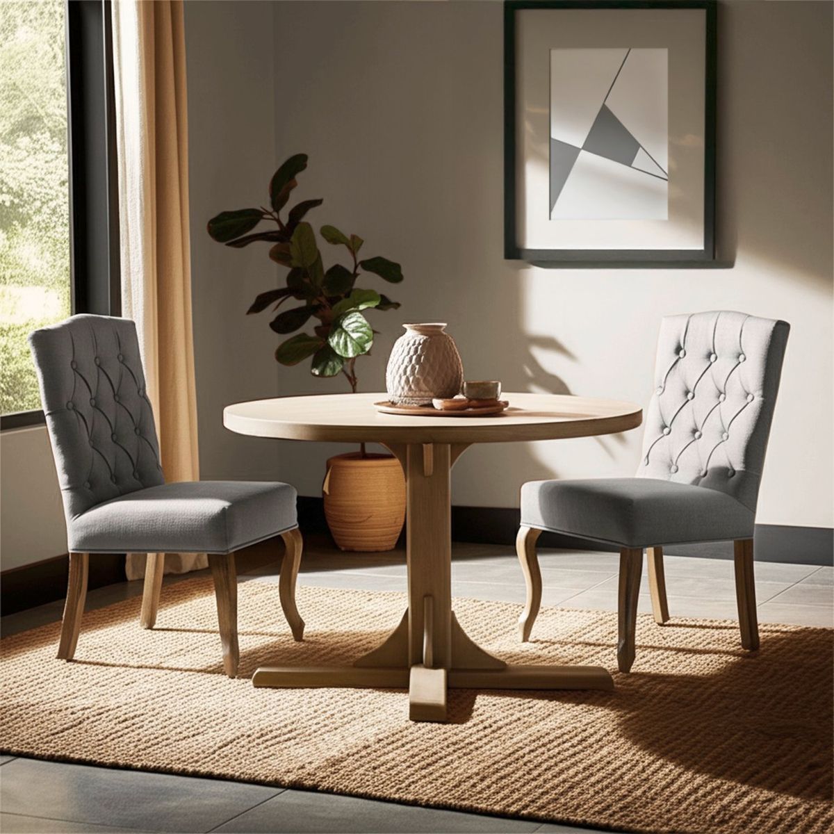 ROBERTA ALLEN - Par De Sillas Monet Gris Canv Roberta Allen