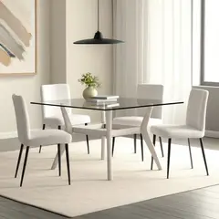 BASEMENT HOME - Mesa de Comedor Cuadrada 4 Puestos Margot