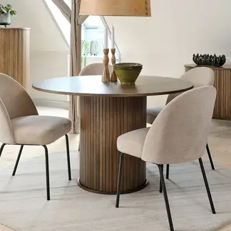 BASEMENT HOME - Mesa De Comedor Nola Redonda Roble 120 cm