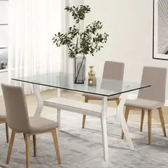 BASEMENT HOME - Mesa de Comedor Vidrio 6 Puestos Margot
