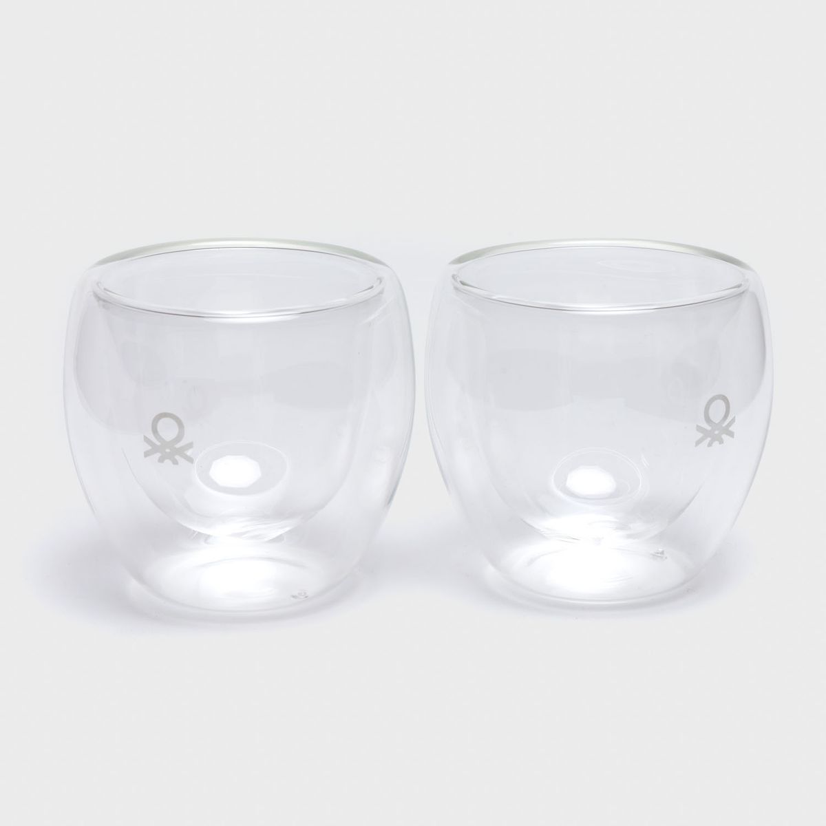 BENETTON - Set 2 Tazas Café 90 ml Vidrio Doble Pared Benetton