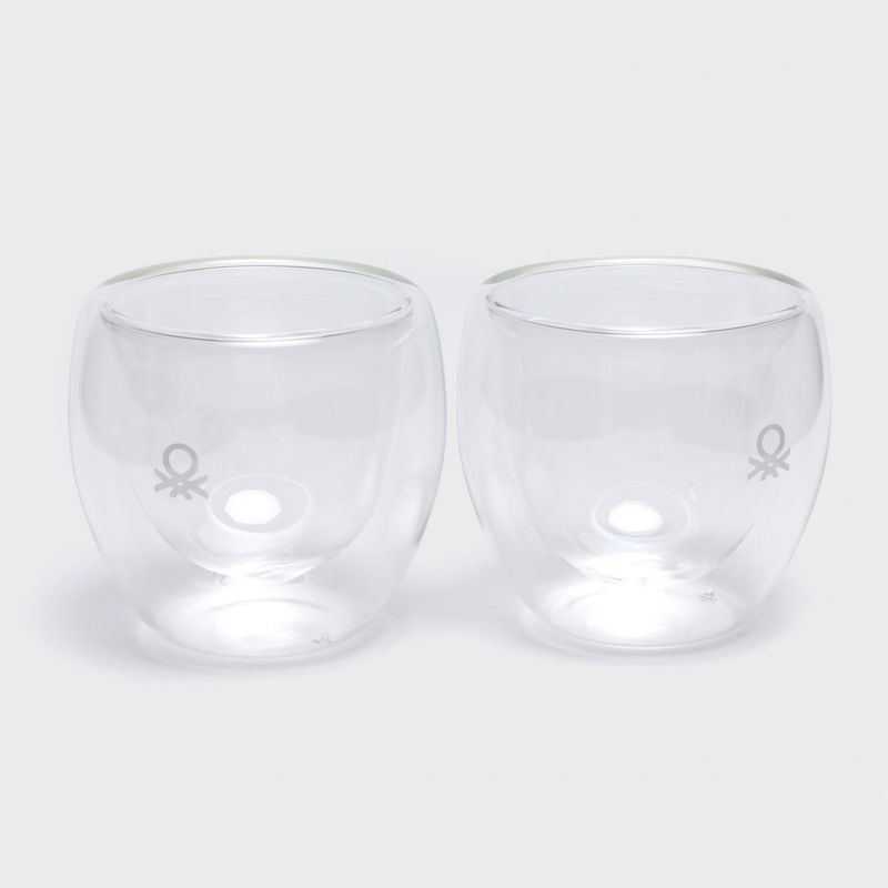 BENETTON - Set 2 Tazas Vidrio Double 80Ml Benetton