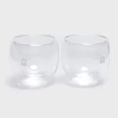 BENETTON - Set 2 Tazas Vidrio Double 80Ml