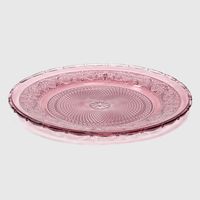 Plato Servir 30 Cm Vidrio Labrado Rosado