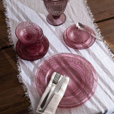 Imagen 2 del producto Plato Servir 30 Cm Vidrio Labrado Rosado