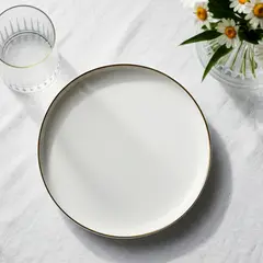 FLORENCIA - Plato Pan Porcelana Borde Dorado 17 Cm