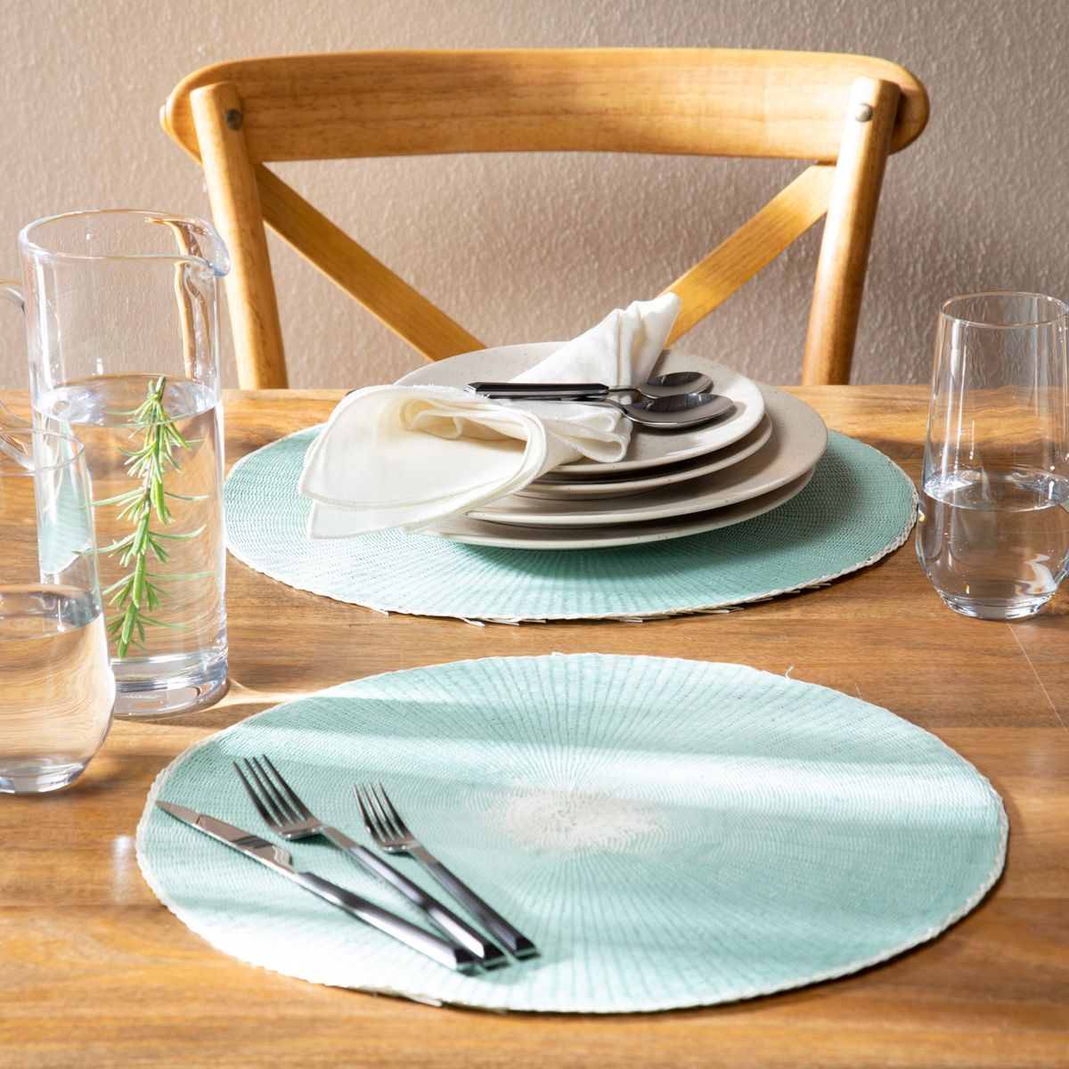 BASEMENT HOME - Set de 2 Individuales Basement Home Paper Woven Aqua