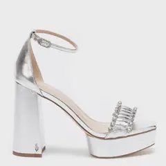 SAM EDELMAN - Sandalia Mujer Cuero Plateado