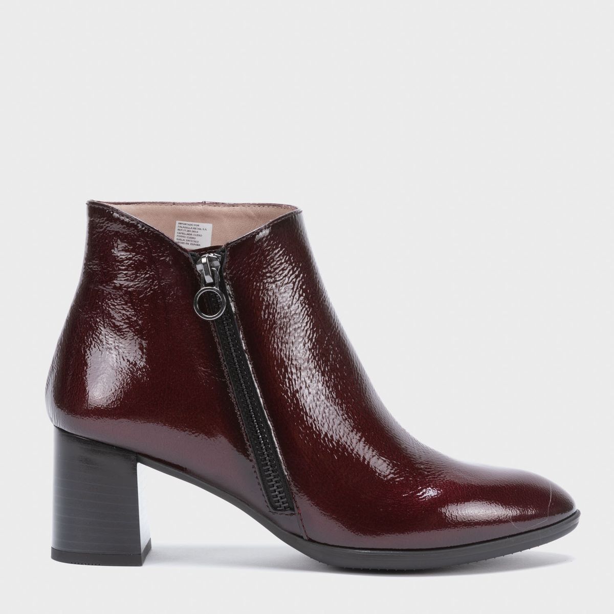 HISPANITAS - Botín Mujer Cuero Burdeo Hispanitas