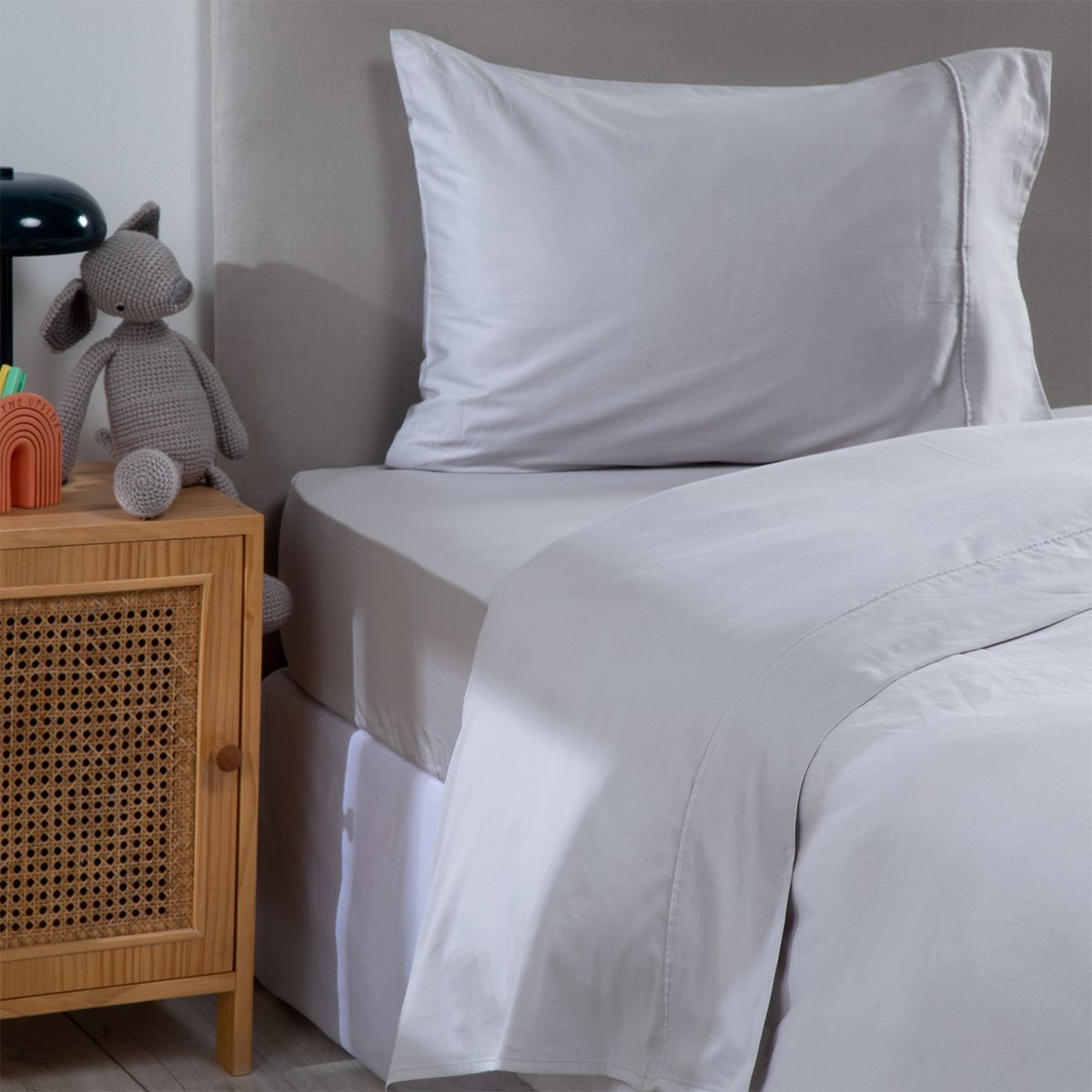 MICA KIDS - Sábana Bajera 100% Algodón 300 Hilos + Funda De Almohada Mica Kids