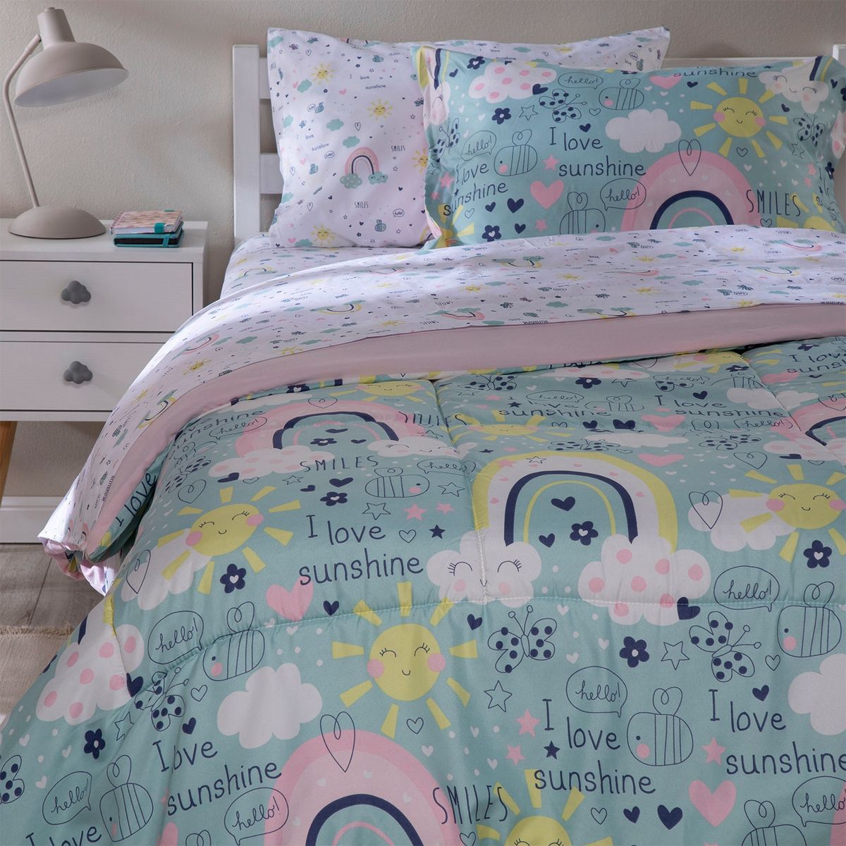 MICA KIDS - Plumón +  Juego de Sábanas Infantiles Sunshine Mica Kids