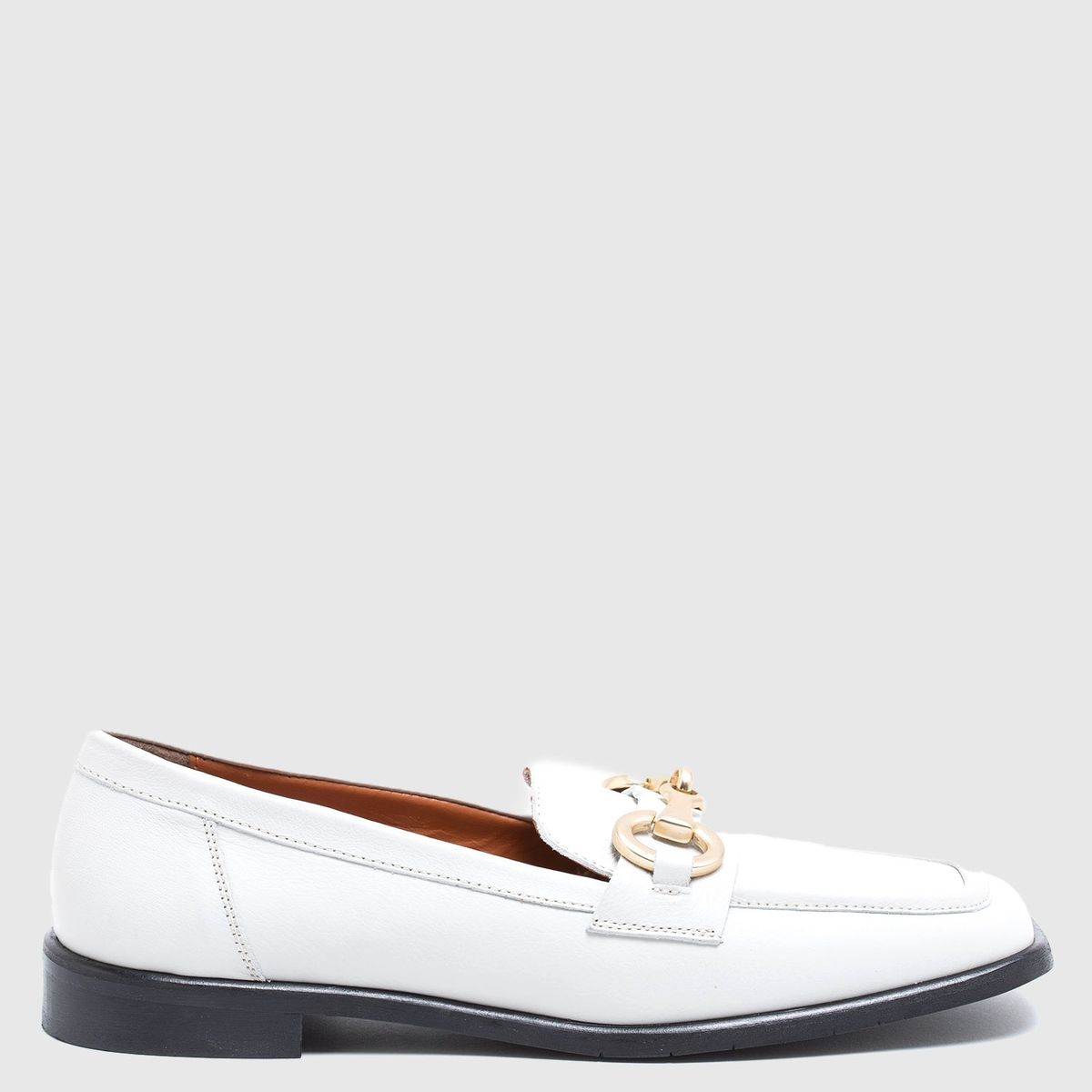 BASEMENT - Mocasín Mujer Cuero Blanco Basement