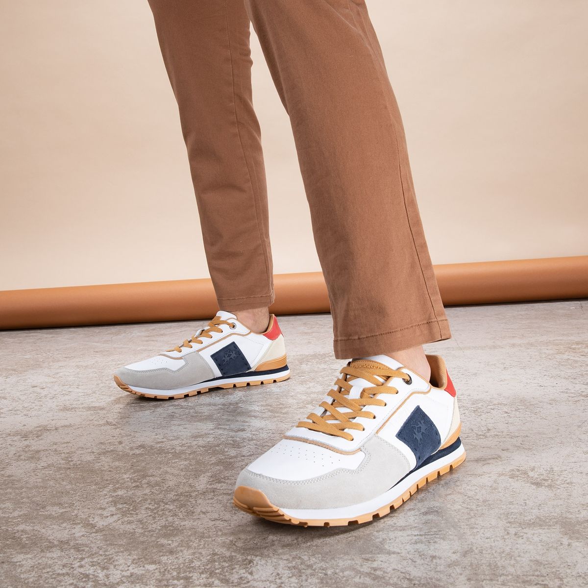 LA MARTINA - Zapatilla Urbana Hombre Cuero Blanco La Martina