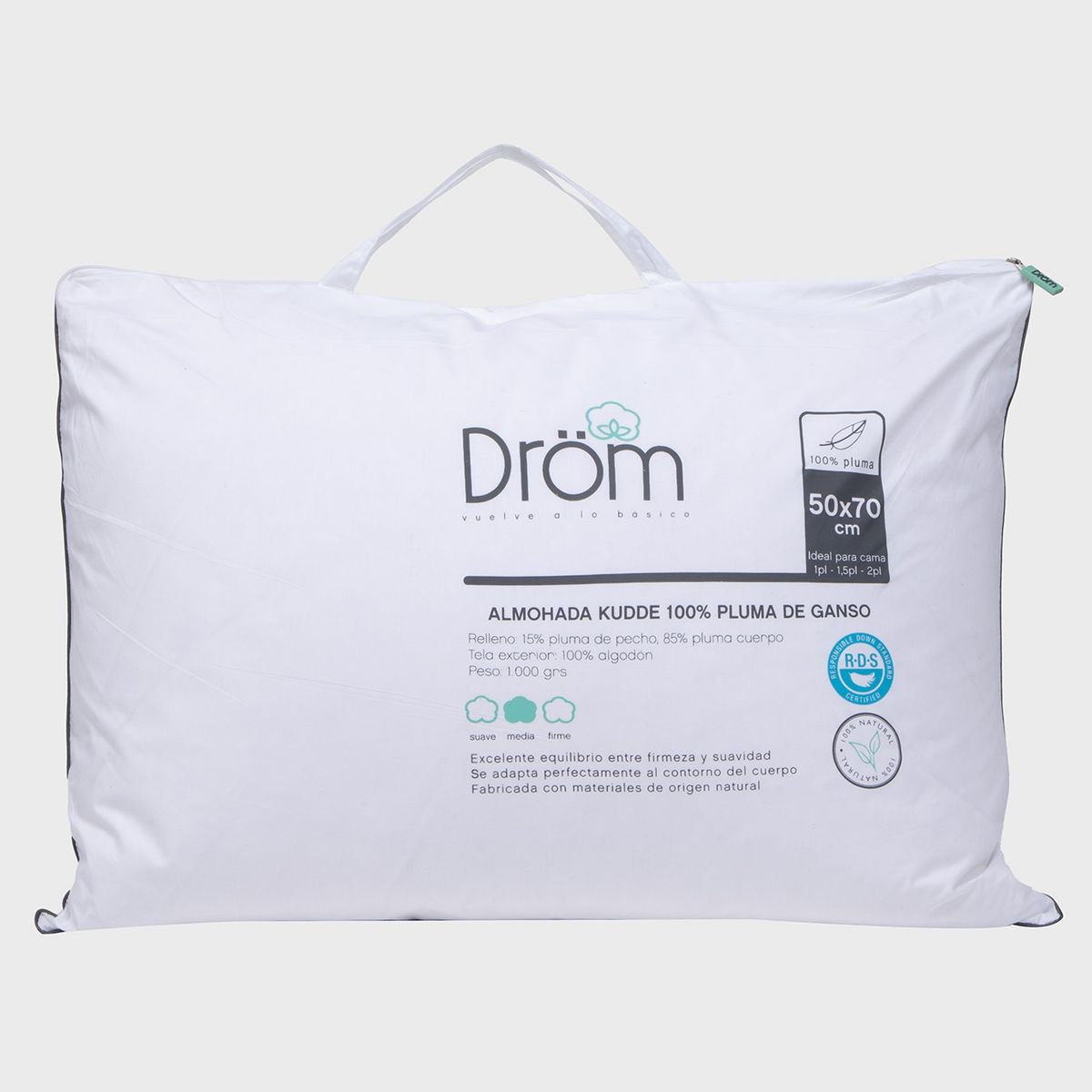 DROM - Almohada 100% Pluma Ganso Drom