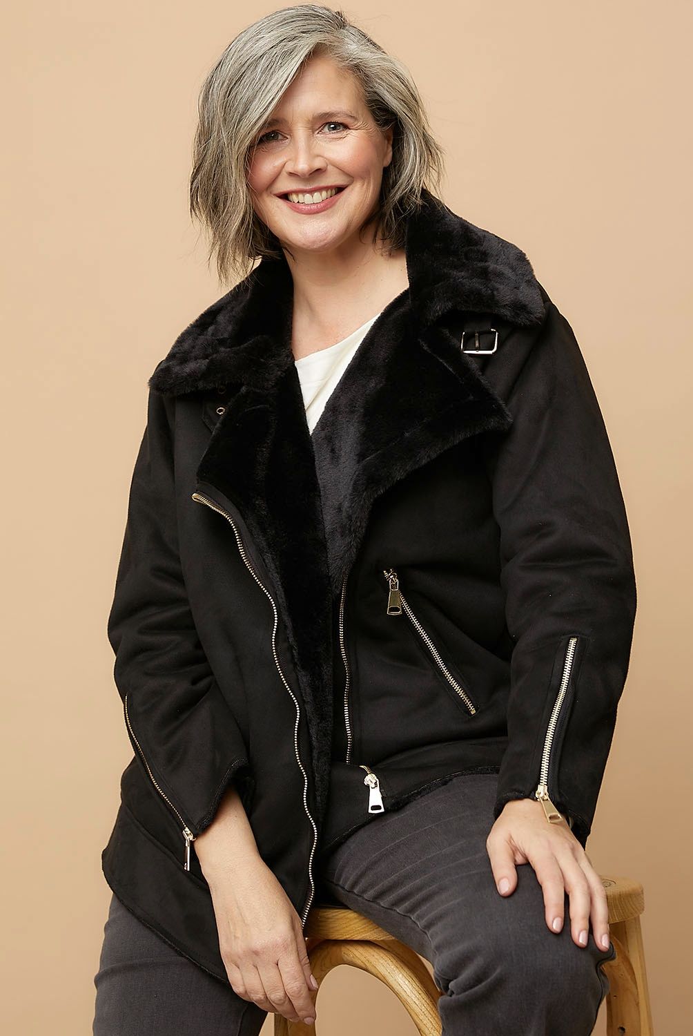 S COCCI - Chaqueta Aviadora Mujer Stefano Cocci
