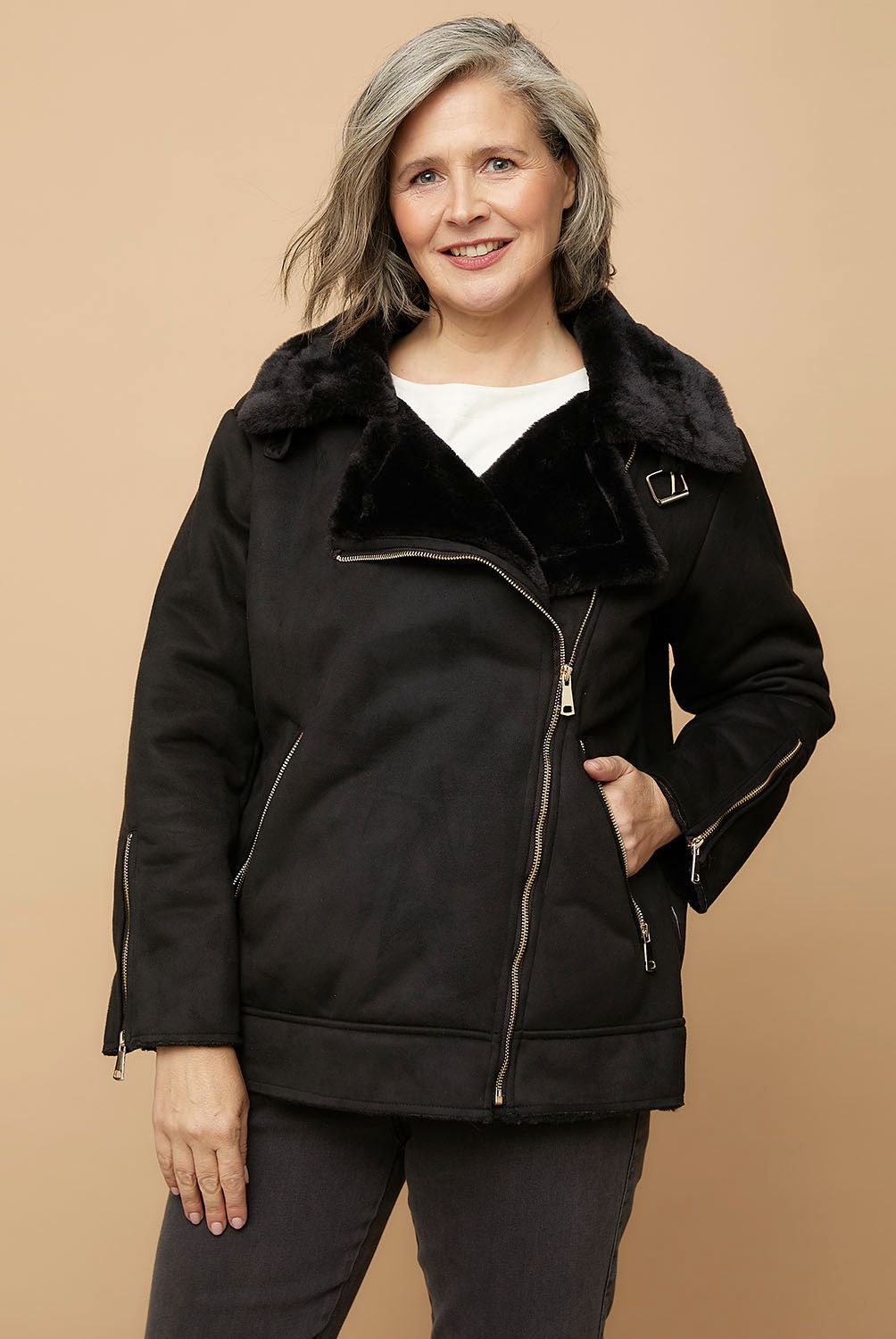 S COCCI - Chaqueta Aviadora Mujer Stefano Cocci