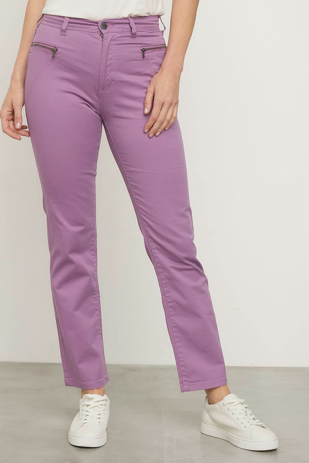 NEWPORT - Pantalón Recto Tiro Medio Mujer Newport