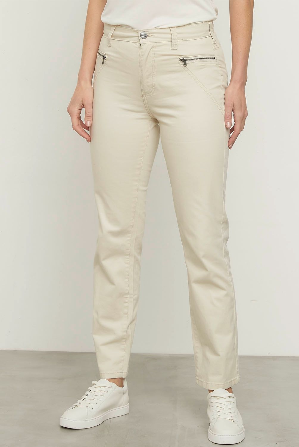 NEWPORT - Pantalón Recto Tiro Medio Mujer Newport