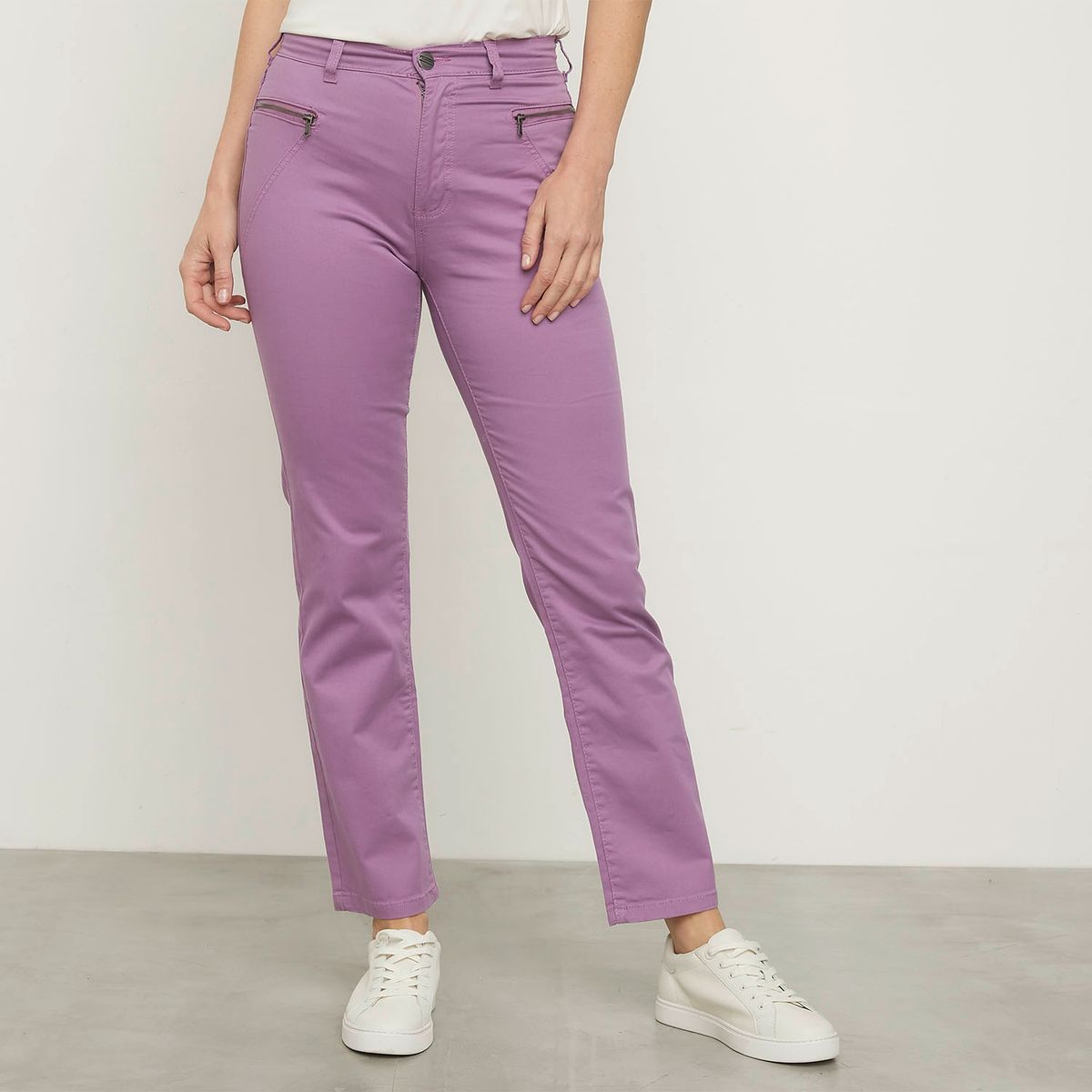 NEWPORT - Pantalón Recto Tiro Medio Mujer Newport