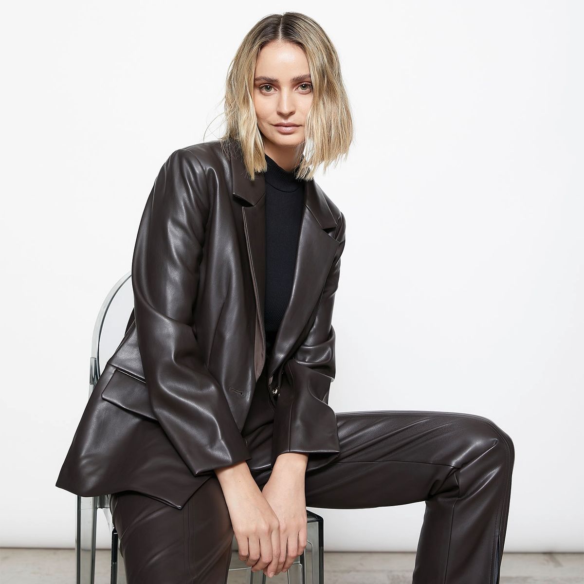 BASEMENT - Basement Blazer Mujer Zero Cuero