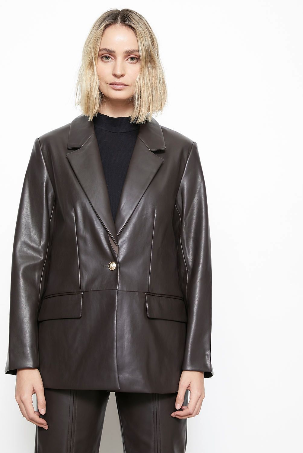 BASEMENT - Basement Blazer Mujer Zero Cuero