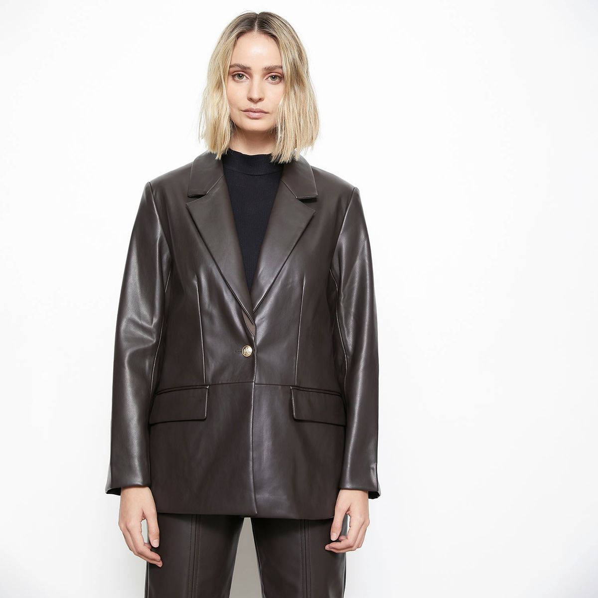 BASEMENT - Basement Blazer Mujer Zero Cuero