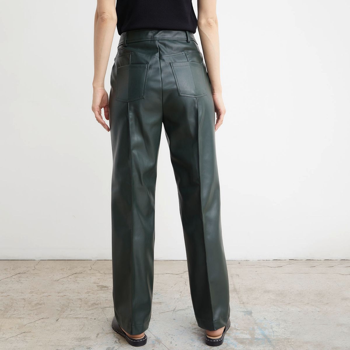 BASEMENT - Basement Pantalón Palazzo Tiro Alto Mujer Zero Cuero