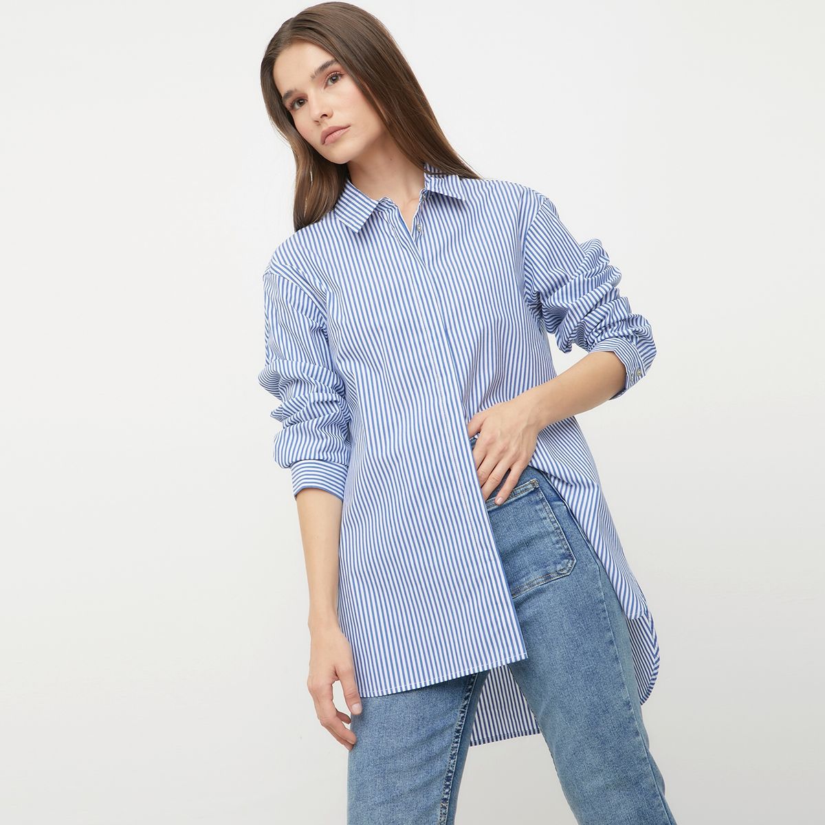 BASEMENT - Basement Blusa Manga Larga Algodón Mujer