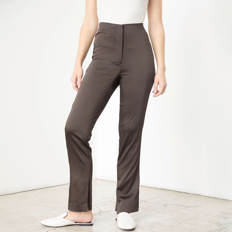 BASEMENT - Pantalón Recto Sastrero Tiro Alto Mujer Basement
