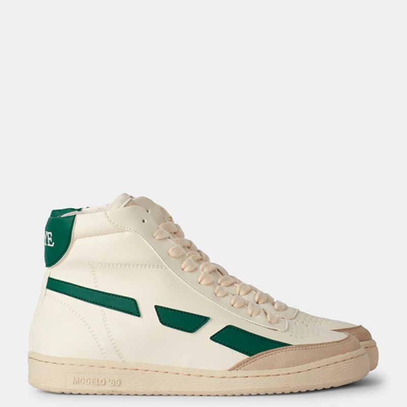 SAYE - Zapatilla Urbana Hombre Cuero Verde Saye