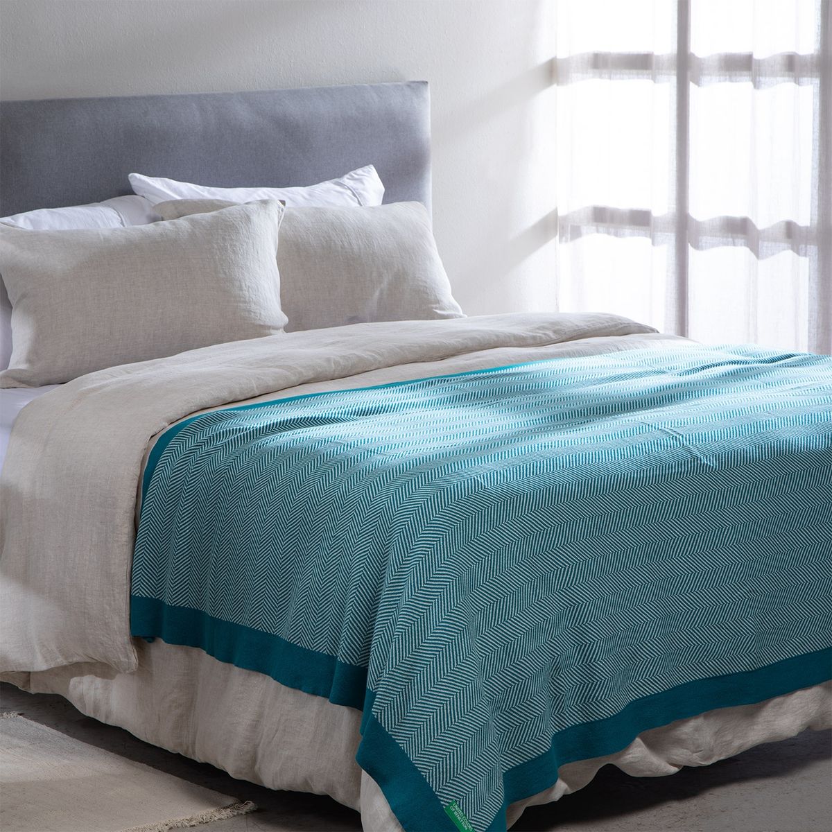 BENETTON - Manta Knit Turquesa