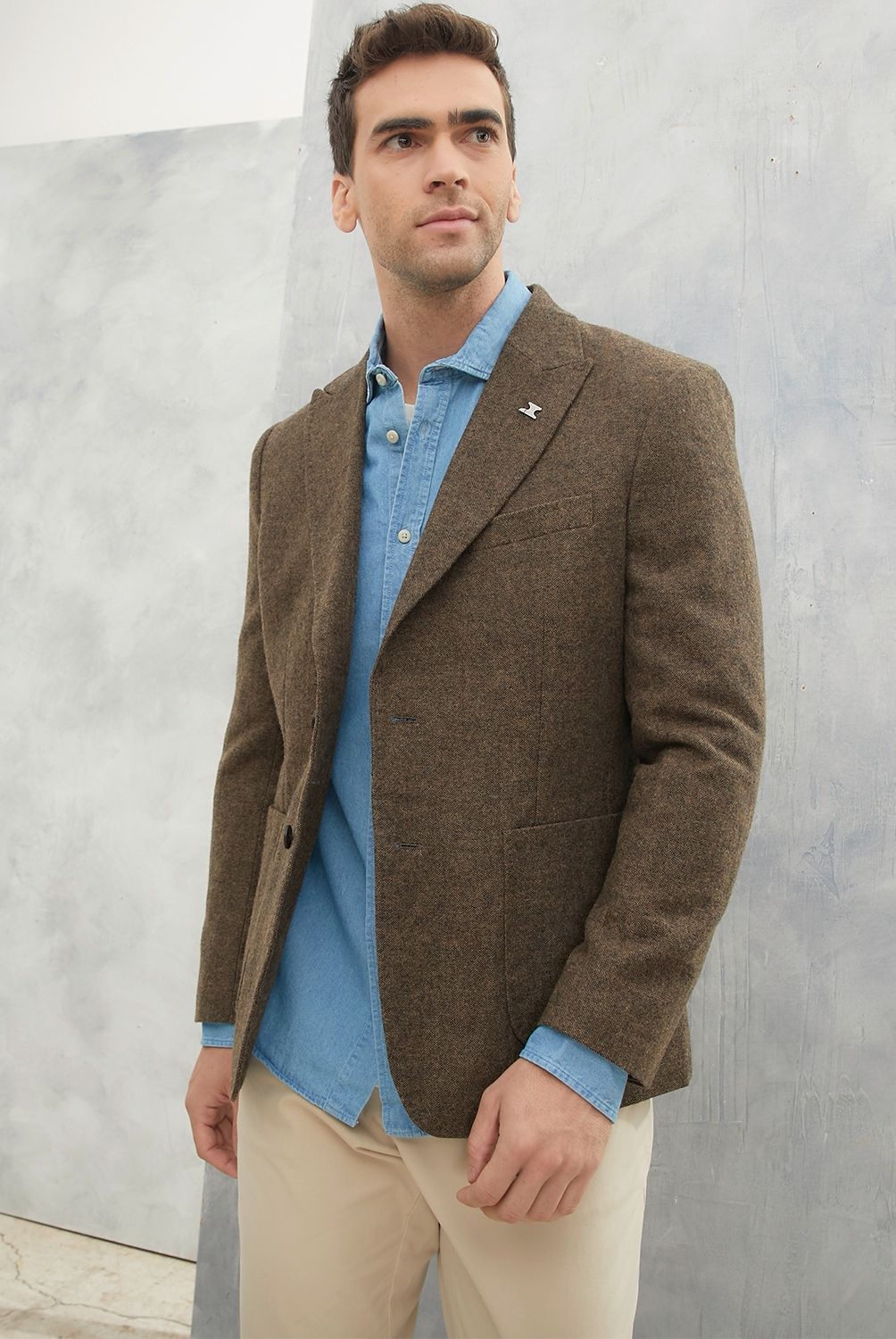 WOLF&HANK - Wolf&Hank Chaqueta De Vestir Formal Slim Fit Lana Hombre