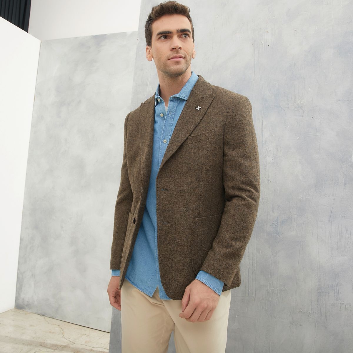 WOLF&HANK - Wolf&Hank Chaqueta De Vestir Formal Slim Fit Lana Hombre