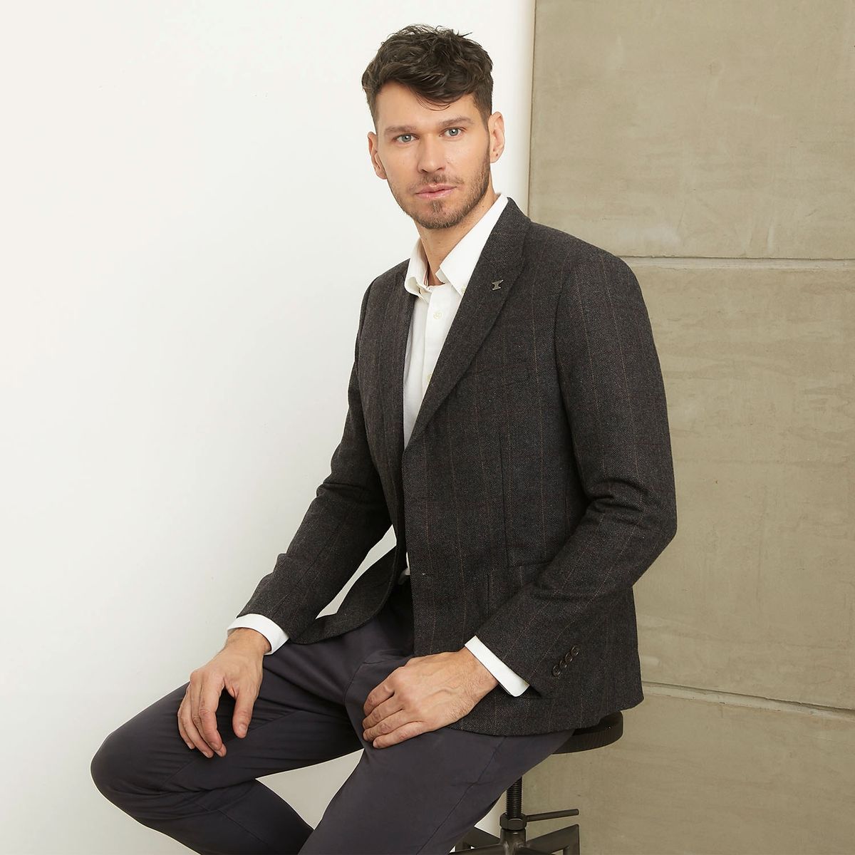 WOLF&HANK - Chaqueta De Vestir Formal Slim Fit Lana Hombre Wolf&Hank