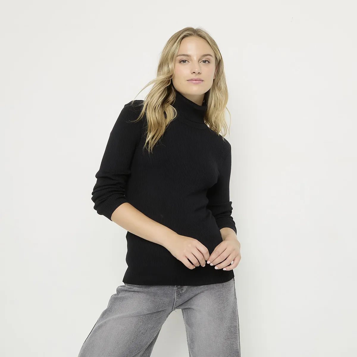SYBILLA - Sweater Viscosa Cuello Alto Manga Larga Mujer Sybilla