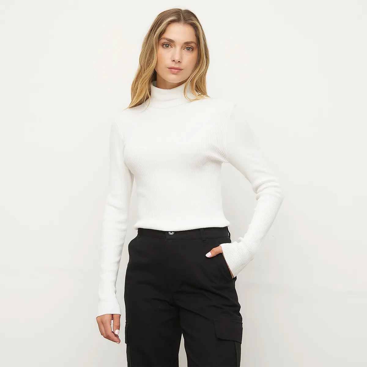 SYBILLA - Suéter Sybilla Mujer Viscosa Cuello Alto Manga Larga