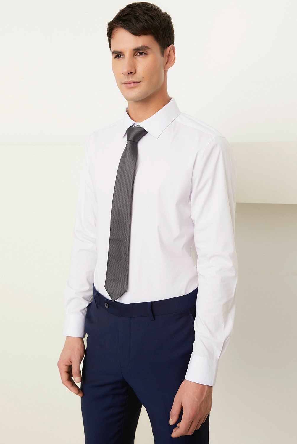 BASEMENT - Camisa de Vestir Basement Algodón Manga Larga Hombre