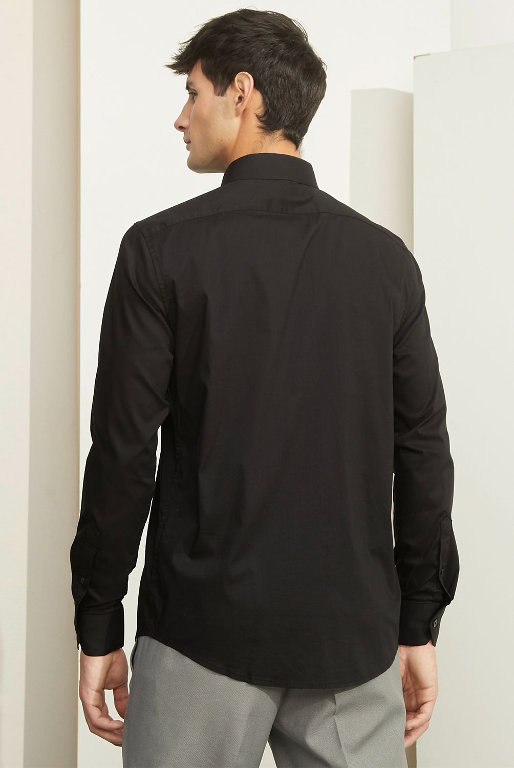 BASEMENT - Camisa de Vestir Basement Algodón Manga Larga Hombre