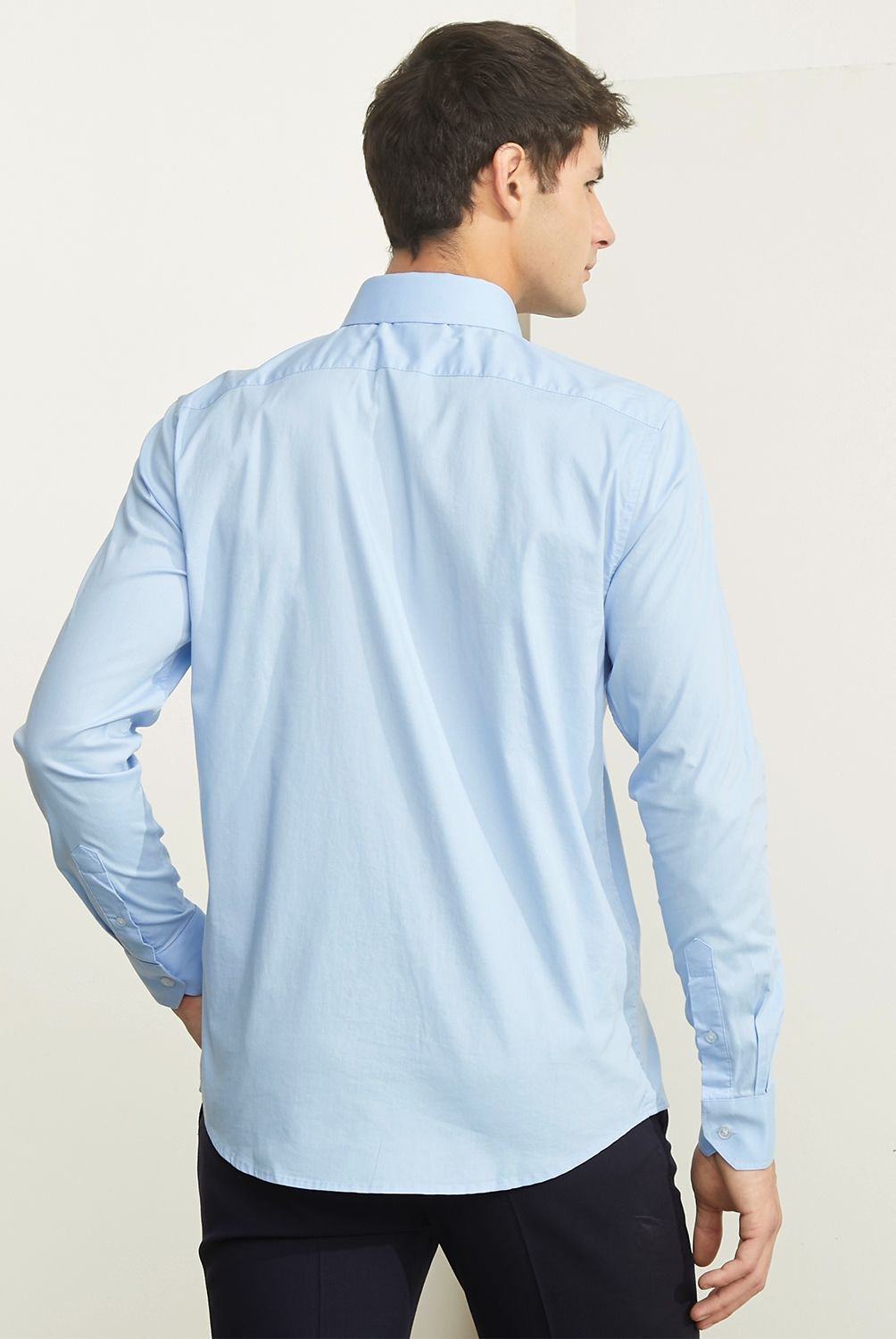 BASEMENT - Camisa de Vestir Basement Algodón Manga Larga Hombre