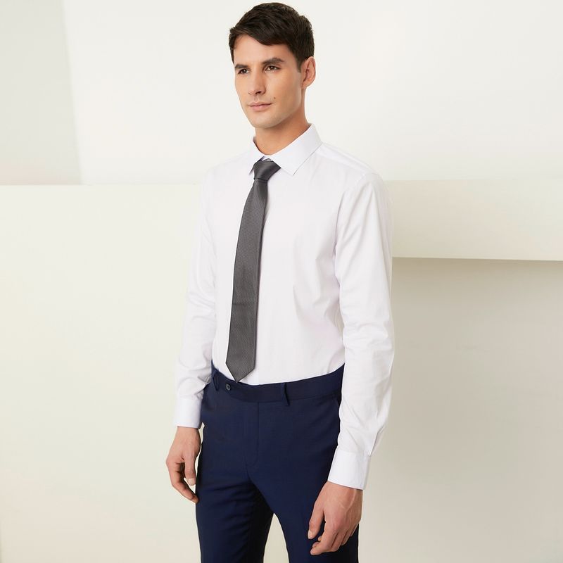 BASEMENT - Camisa de Vestir Basement Algodón Manga Larga Hombre