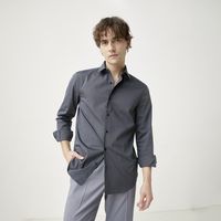 Camisa de Vestir Manga Larga Algodón Hombre