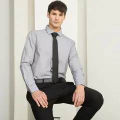 BASEMENT - Camisa de Vestir Manga Larga Algodón Hombre