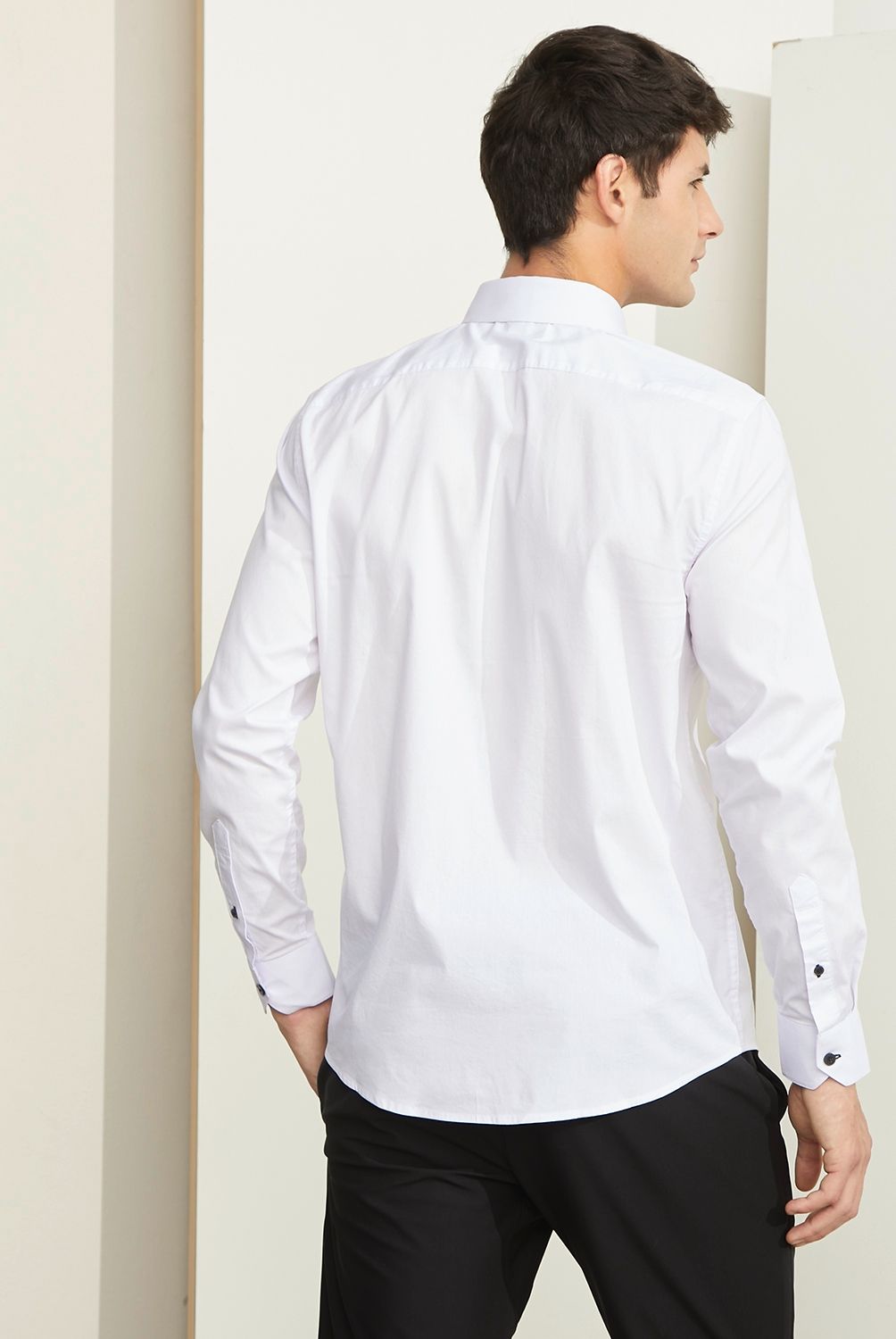 BASEMENT - Camisa de Vestir Manga Larga Algodón Hombre