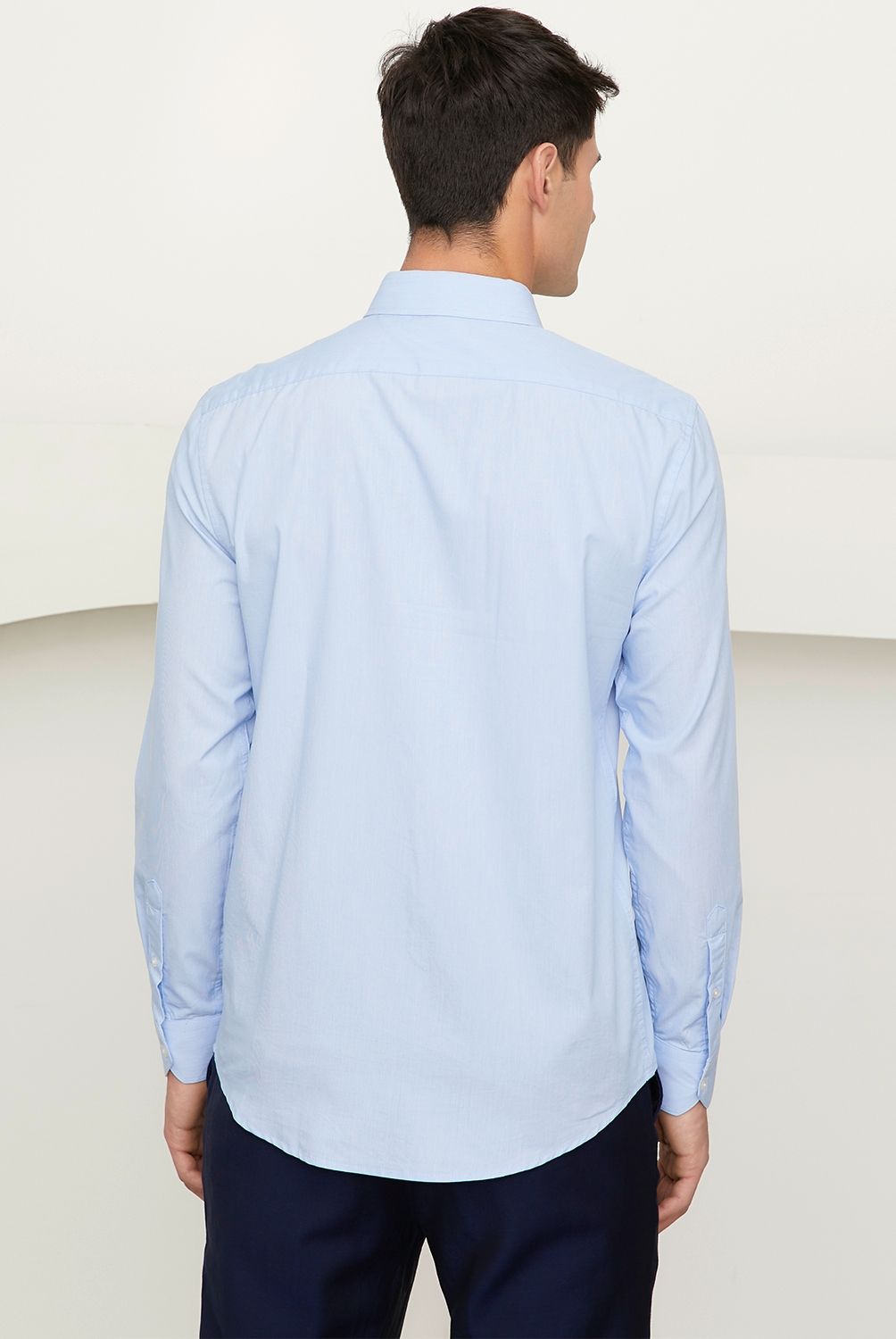 BASEMENT - Camisa de Vestir Basement Algodón Rayas Manga Larga Hombre